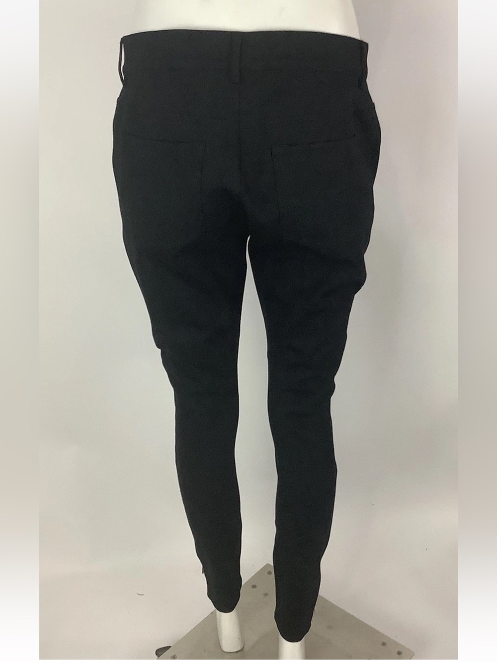 Ted Baker Sz 4 Large Skinny Pull On Zip Ankle Business Casual Pants Black - Picture 3 of 5